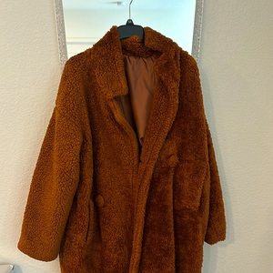 Fashion Nova Brown Teddy Jacket